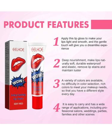 Peel Off Lip Stain Peel Off Tattoo Lip Matte Lipstick Waterproof Lip Gloss Long Lasting Non-Stick Cup (No Activator) - Buy Online on GoSupps.com