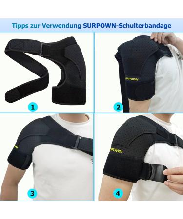 Surpown Adjustable Shoulder Support for Men & Women | Pain Relief Shoulder Strap & Cuff | Fits Left or Right - Ideal Shoulder Bandage - Buy Online on GoSupps.com