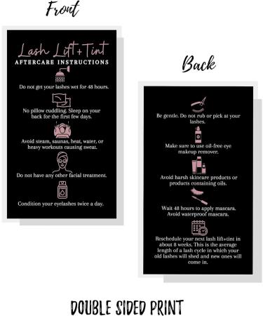 Lash Lift + Tint Aftercare Instruction Cards | 50 Pack | Boutique Marketing LLC | Eyelash Aftercare Kit - Buy Online on GoSupps.com
