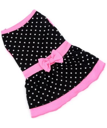 Paidful Soft Cotton Dress for Small Dogs & Cats | Bow-Accented Birthday Party Outfit for Chihuahua & Yorkshire Terrier - Spring/Summer Pet Clothing (M: 32cm Back Length 36cm Bust) - Buy Online on GoSupps.com