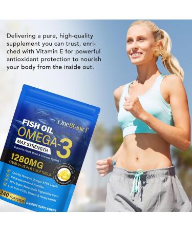 Omega 3 Fish Oil | 240 Lemon Flavored Softgels | Omega 3 Supplements Support Heart Brain Eyes & Immune Health | Easily Absorbed Gluten-Free & Non-GMO - Buy Online on GoSupps.com