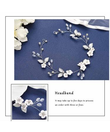 Fairvir Bridal Jewelry: Elegant Silver Hair Accessories for Brides & Girls - Gold Leaf & Crystal Headdress - Buy Online on GoSupps.com