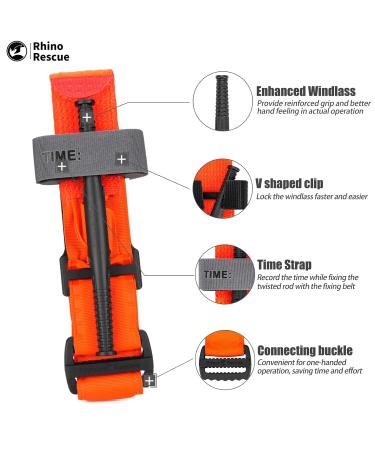 Buy Rhino Rescue Tourniquets - One-Hand Emergency Bleeding First Aid Set | Tactical Life-Saving Gear (2 Pcs Orange) - International Shipping Available - Buy Online on GoSupps.com