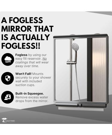 Fogless Shower Mirror with Squeegee by ToiletTree Products. Great for Travelers and College Dorm Students. Guaranteed Not to Fog. - Buy Online on GoSupps.com