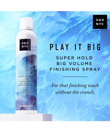 SGX NYC Play it Big Volumizing Finishing Hair Spray - Long Lasting Hair Spray with Anti Frizz Finish - Paraben Free with Coconut Oil - 8.5 oz - Buy Online on GoSupps.com