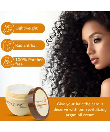Deep Conditioning Hair Mask with Argan Oil | 100% Paraben Free | Hydrating & Anti-Hair Loss Treatment for Dry Damaged Hair | 16.9 Fl oz - Buy Online on GoSupps.com
