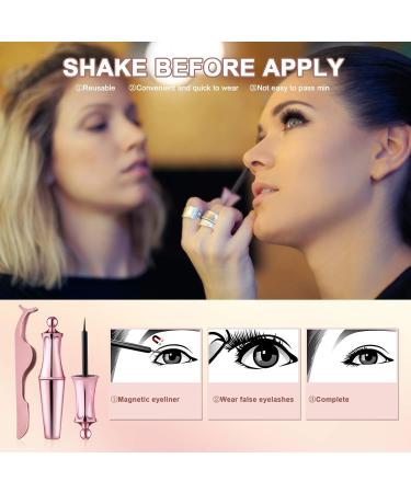 Mimore Magnetic Eyelashes Kit - 5 Pairs of Ultra-Thin 3D Lashes with Waterproof Eyeliner Reusable & Natural Look - Buy Online on GoSupps.com