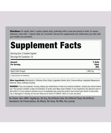 Piping Rock Apple Cider Vinegar Capsules | 1600mg High Potency ACV Supplement | 150 Vegetarian Non-GMO Pills | Gluten-Free Extra Strength - Buy Online on GoSupps.com