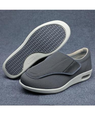 Adjustable Width Women's Diabetic Shoes - Memory Foam, Anti-Slip Sole - Grey - Ideal for Edema and Swollen Feet - Buy Online on GoSupps.com