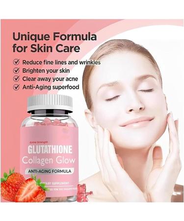 2024 New 1/2/3 Bottle Glutathione Collagen Glow Gummies - Glow Beauty Collagen Gummies for Women | Korean Organic Glutathione Gummies for Dark Spot | Brightening Skin Collagen Vitamins for Women - 60Pcs/Bottle (1Bottle - 60Pcs) - Buy Online on GoSupps.com