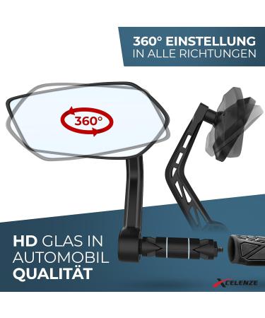 Xcel Rim Extra Large Bicycle Mirror - Impact-Resistant Real Glass for E-Bikes | Left Handlebar Mount | Best Rearview Solution - Buy Online on GoSupps.com