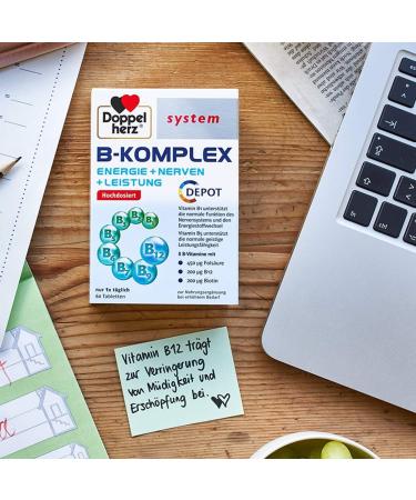 Doubleherz System B Complex - Energy Nerve Support & Performance | 60 Tablets for Normal Nervous Function & Energy Metabolism - Buy Online on GoSupps.com