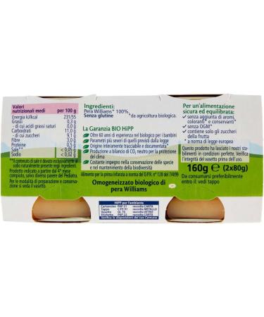 Hipp Homogenized Williams Pear 100% Organic 2 x 80g - Buy Online on GoSupps.com