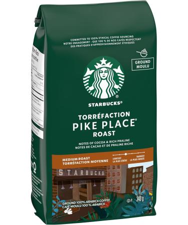 STARBUCKS Pike Place Roast Ground Coffee Medium Roast Smooth Well-Rounded Blend Of Latin American Coffee Beans 340g Bag - Buy Online on GoSupps.com