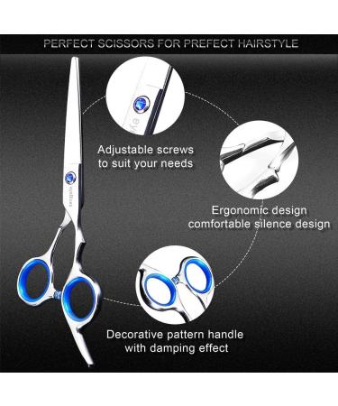 Professional Hair Cutting Scissors Kit - 12Pcs Set with Thinning Shears, Comb, Cloth, Clip - 4CR Stainless Steel for Home Salon and Barber Use - Buy Online on GoSupps.com