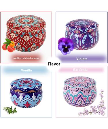 4-Piece Scented Candle Gift Set | Natural Soy Wax with Floral Scents | Ideal for Spa Bathing & Yoga | International Shipping Available - Buy Online on GoSupps.com