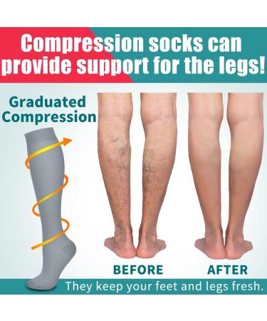 Laite Hebe Compression Socks 4 Pairs - Support for Nurses & Athletes - Assorted Colors - Large-X-Large - Buy Online on GoSupps.com