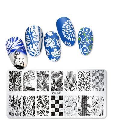 JERCLITY 6pcs Nail Stamping Plate Set - Summer Beach Butterfly Leaf Geometry Image Plates for Manicure Design - Stamping Kit Template - Buy Online on GoSupps.com
