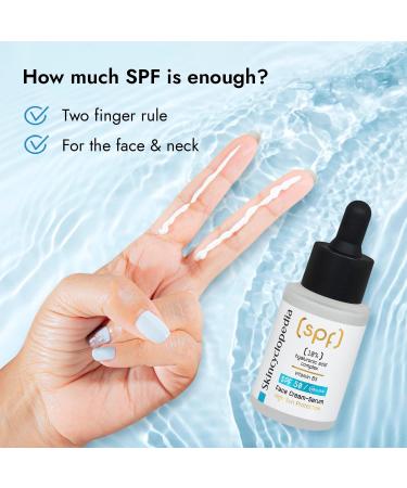 Skincyclopedia SPF 50 Face Moisturiser Sunscreen with 10% Hyaluronic Acid Complex Ground-breaking SPF 50 Sun Cream Serum for Very High UV Protection and Concentrated Hydration 30ml - Buy Online on GoSupps.com