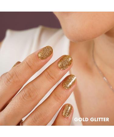 MOYOU LONDON Semi Cured Gel Nail Strips 20 Pc - Gold Rush | Buy 3 Get 1 Free UV Lamp | Easy Apply & Remove for Salon-Quality Manicure - Buy Online on GoSupps.com
