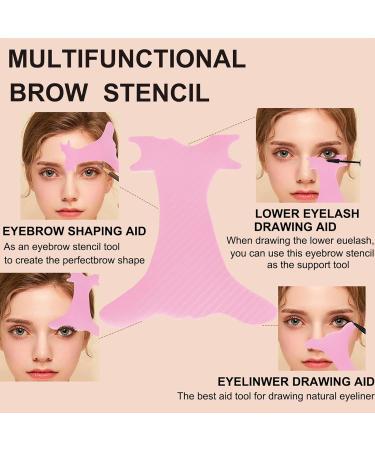 Eyeshadow Template Reusable Makeup Tool Eyeliner Model Quick Eye Guide Accurate Eyebrow Shaper Multifunctional Cosmetic Measuring Tool for Beginners Pink - Buy Online on GoSupps.com