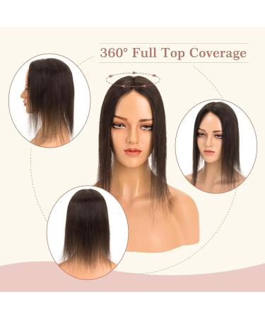 Elailite Hair Toppers For Thinning Hair Women Real Hair - 100% Real Human Hair Extensions Clip in Toupee SILK BASE (2"x6") Crown HairPiece (#1B Natural Black 10 Inch) 10 inch (2x6 Base) #1B Natural Black - Buy Online on GoSupps.com