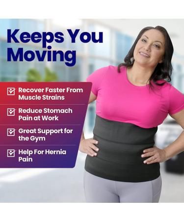 XXL/3XL Wide Abdominal Binder Belly Wrap - Postpartum Tummy Tuck Belt for Bariatric Stomach Compression, Hernia & Post Surgery Support (47-70 inches) - Buy Online on GoSupps.com