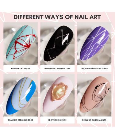 Makartt Spider Gel Set - 6 Colors Elastic Nail Art Paint for Line Design - DIY Nail Art Kit for Home and Salon Use - Buy Online on GoSupps.com