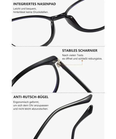 Lanomi Round Reading Glasses for Women - Blue Light Filter TR90 Frame Fashion Cateye 1.5 Dioptria - International Shipping Available - Buy Online on GoSupps.com