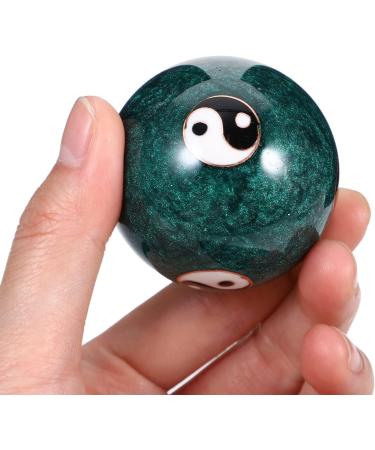 Feng Shui Baoding Balls - 2 Piece Chinese Health Balls for Hand Therapy & Stress Relief Metal Meditation Balls with Yang Pattern Green Hand Massage Balls - Buy Online on GoSupps.com