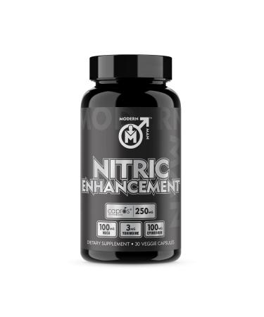 Nitric Oxide Enhancement by Modern Man  Pump Enhancing Alpha Male Booster for Men - Yohimbine HCL, Maca Root | Increase Strength, Size & Stamina | Muscle Gain Supplement - 30 Pills