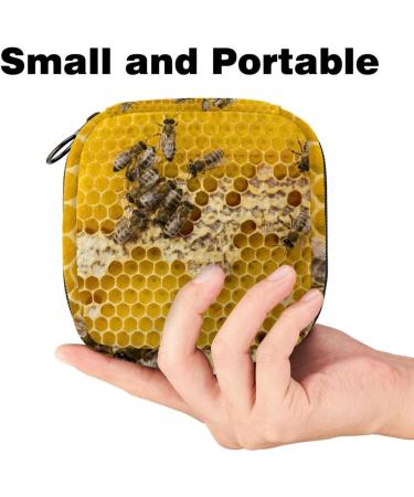 Shop Honeycomb Bees Yellow Sanitary Napkin | Stahrlichte Pocket Menstrual Pad & Cup with Zipper for Teens & Women - Buy Online on GoSupps.com