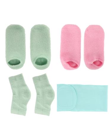 Qukaim Spa Socks Moisturizing Gel Socks and Neck Wrap Set for Home Beauty Salon Spa Socks for Moisturizing Dry Skin Cracked Heels and Cuticles