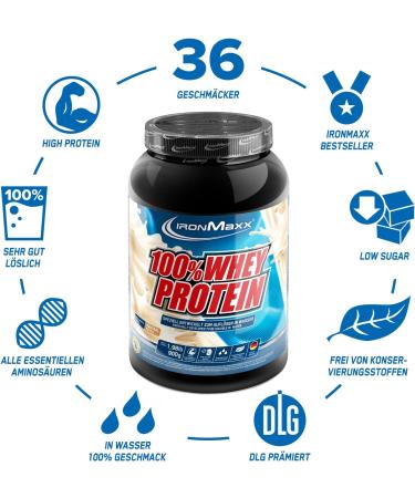 Ironmaxx 100% Whey Protein Powder - Neutral 900g | Water-Soluble Low Sugar Delicious Flavors | International Shipping Available - Buy Online on GoSupps.com