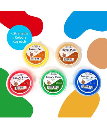 JFA Medical Therapy Exercise Putty - 5 Strengths (57g) - Extra Soft to Extra Firm - Buy Online on GoSupps.com
