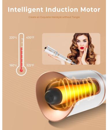 Automatic Hair Curler with 4 Temperatures | Ceramic Curling Iron for Travel and Home Use - White - Buy Online on GoSupps.com