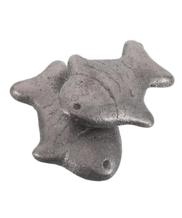 MUCKLILY 2 Piece Cast Iron Fish Cookware Iron Deficiency Prenatal Iron Kitchen Health Iron Supplement Iron Reusable Iron Supplement Vegan Dark Brown