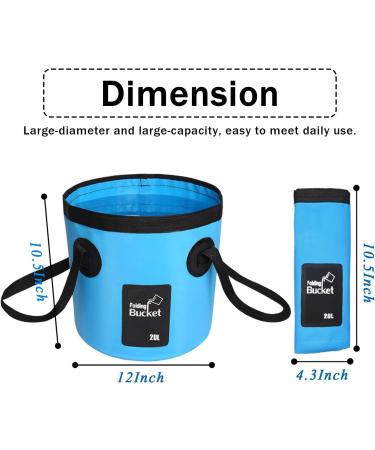 Esthesia Collapsible Bucket - 5 Gallon Portable Folding Wash Basin for Camping & Traveling - Blue - Buy Online on GoSupps.com