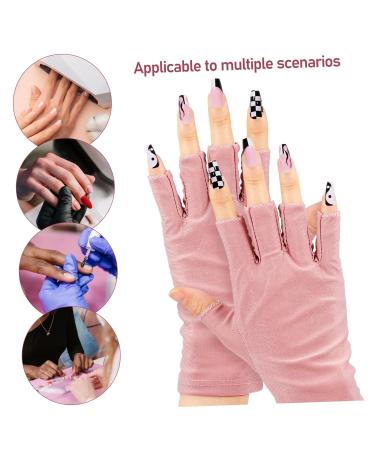 Healeved 2 Pairs Gloves Sun Gloves Anti Gloves Nail Art Gel Gloves for Nail Art Accessory Rays Gloves Nail Manicure Gloves Fingerless Gloves Nail Accessories Nails Gel Cotton - Buy Online on GoSupps.com