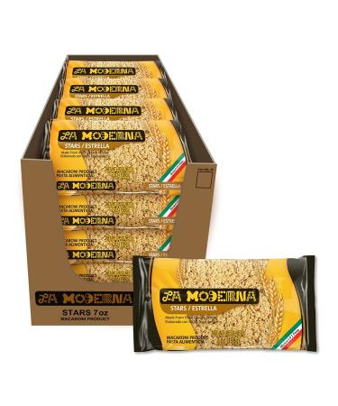 La Moderna Stars Pasta, Noodles, Durum Wheat, Protein, Fiber, Vitamins, 7 Oz, Pack of 20