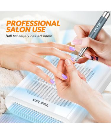 Gelpal Professional Nail Dust Collector for Acrylic Nails | Electric Nail Vacuum Fan | Low Noise | Nail Polishing and Salon - White - Buy Online on GoSupps.com
