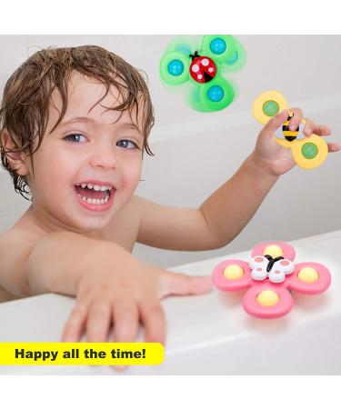 Suction Toys for Baby: 3PC Bath Toys with Rotation Suction Cup for Dining Table, Bathing, Traveling - Buy Online on GoSupps.com