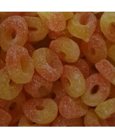 Taos Fizzy Blue Raspberry Stars Vegan Gummy Pick & Mix Sweets Kingsway 500g (Peach Rings)