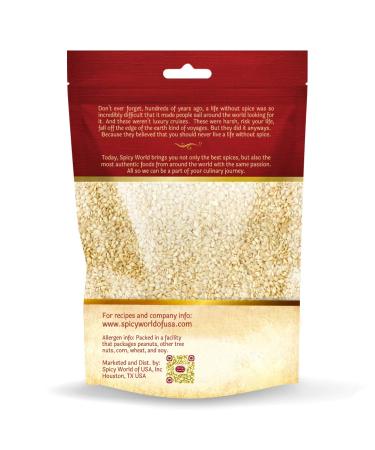 Spicy World White Sesame Seeds 5 lb Bulk Bag - Hulled Till for Quality and Freshness - Buy Online on GoSupps.com