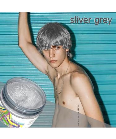 Silver Gray Hair Color Wax - Natural Matte Hairstyle for Party Cosplay & Halloween | International Shipping - Buy Online on GoSupps.com