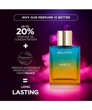 Narco Eau De Parfum Perfume with Bergamot Jasmine and White Musk| Premium EDP Long Lasting Woody Floral Fragrance for Men & Women 100 ML - Buy Online on GoSupps.com