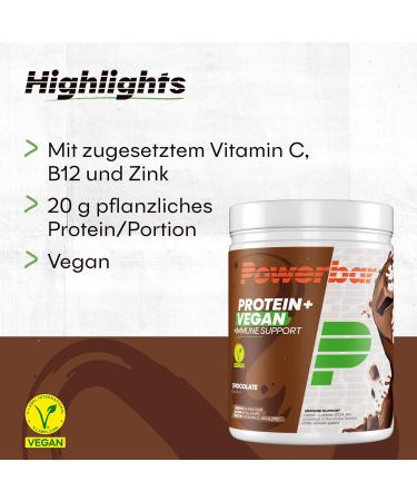 Powerbar Protein Plus Vegan Immune Support - 570g Chocolate (19 Servings) | Boost Your Health & Energy | International Shipping Available - Buy Online on GoSupps.com
