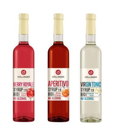 H llinger Sirop Bio Sans Alcool Pack de 3 Saveurs (Berry Royale Aperitivo Virgin Tonic) 1:9 3x500ml