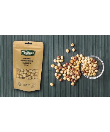 Organic Roasted Hazelnuts 500g - Whole Hazelnuts No Additives or Preservatives - Vegan GMO-Free Certified Organic - Delicious and Nutritious Snack - Thames Organic Hazelnut 500g - Buy Online on GoSupps.com