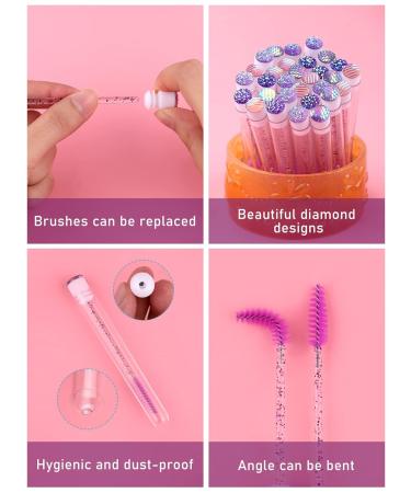 Ebanku 40-Piece Violet Diamond Empty Mascara Tube Set - Perfect for Eyelash Extensions & Makeup Application - Buy Online on GoSupps.com
